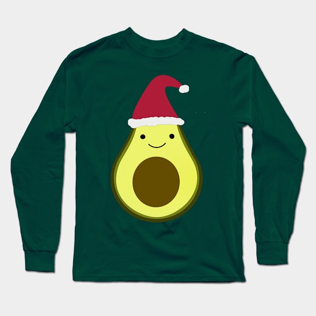 Santa Avocado Long Sleeve T-Shirt by Hedgie Designs